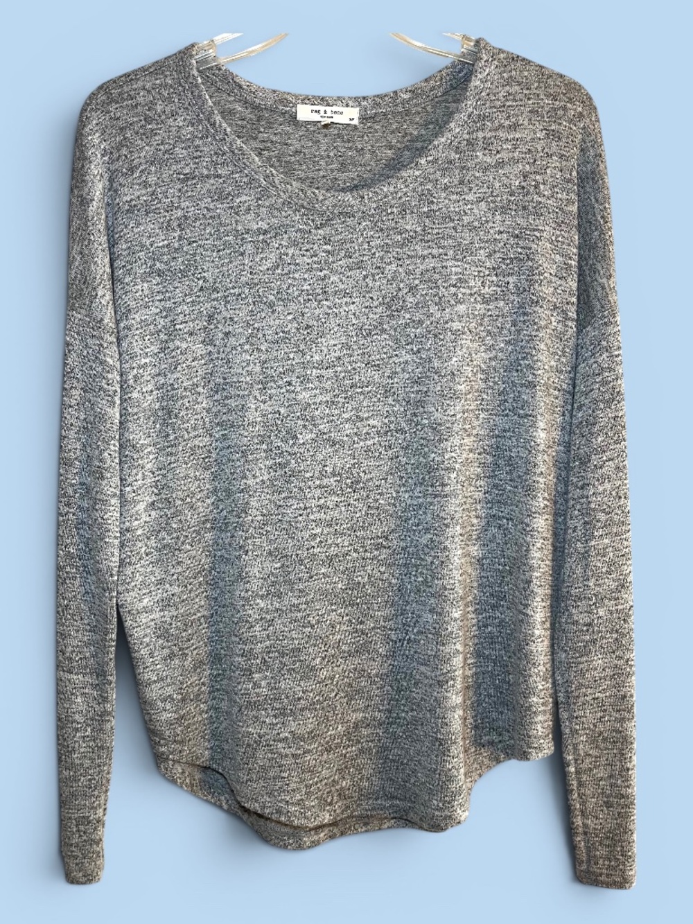 Rag & Bone Heathered Gray Long Sleeve Oversized Top Size Small